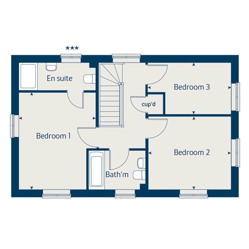 First floor floorplan of The Spruce II at Whitehouse Park
